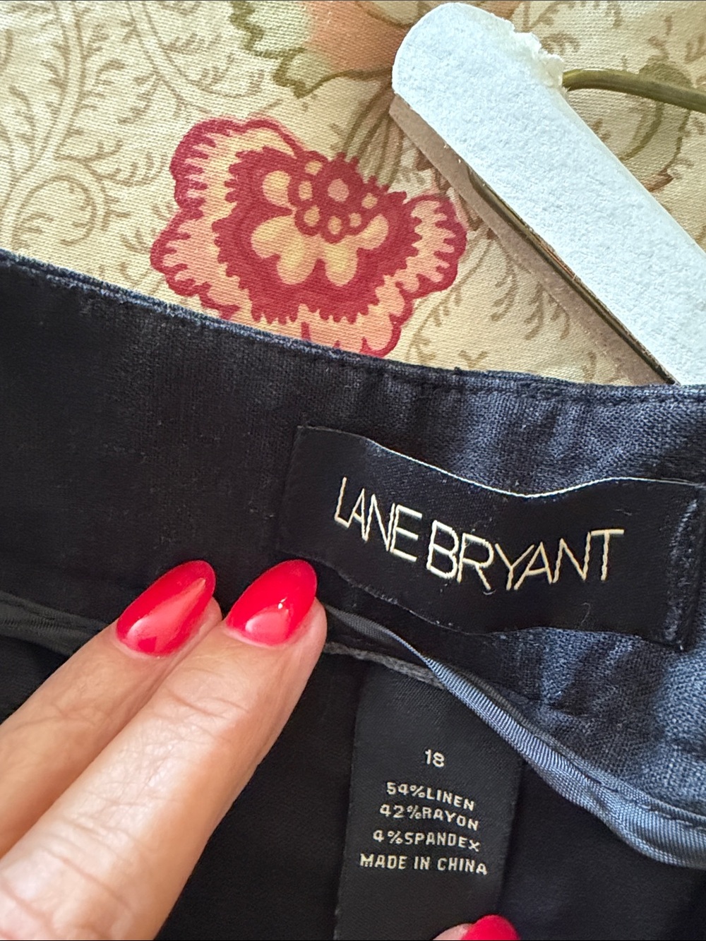 Lane Bryant Black Bermuda Linen Blend Shorts, 18 - Picture 3 of 4
